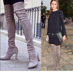 Like New Stuart Weitzman Highland boot in Topo Suede